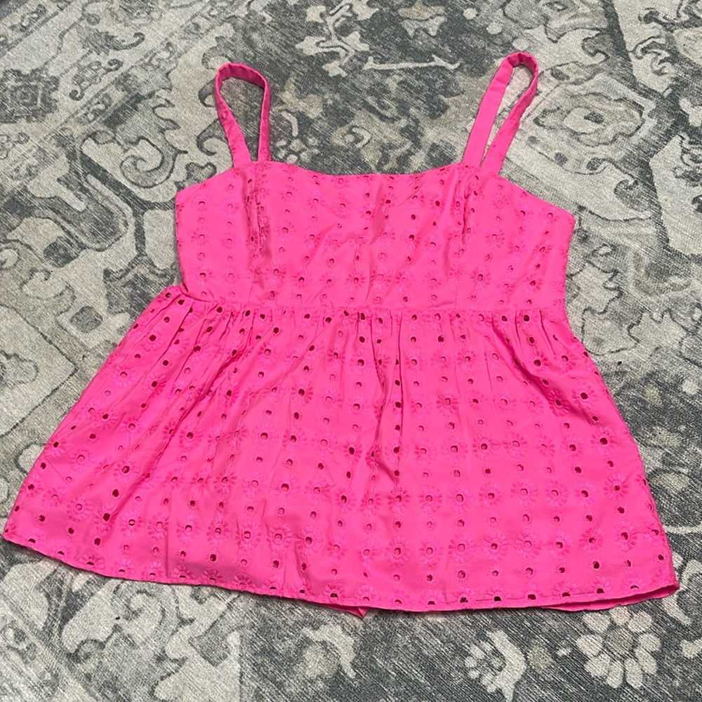 Lilly Pulitzer Michela Eyelet Cami Top Size 8 Pink New with tags